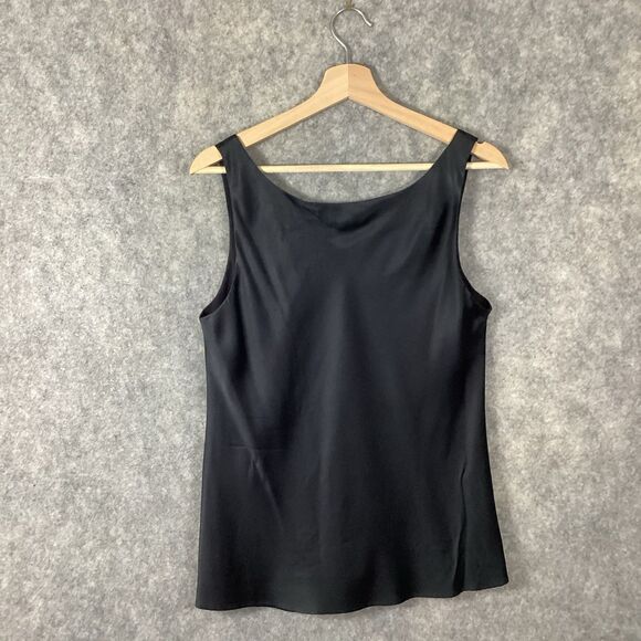 Lafayette 148 New York Tank Top Womens Size 8 Black Ryan Layered Silk Shell - Picture 2 of 10